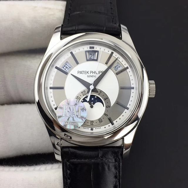 파텍필립(PATEK PHILIPPE)컴플리케이션즈 애뉴얼 캘린더 문페이즈 스틸 화이트