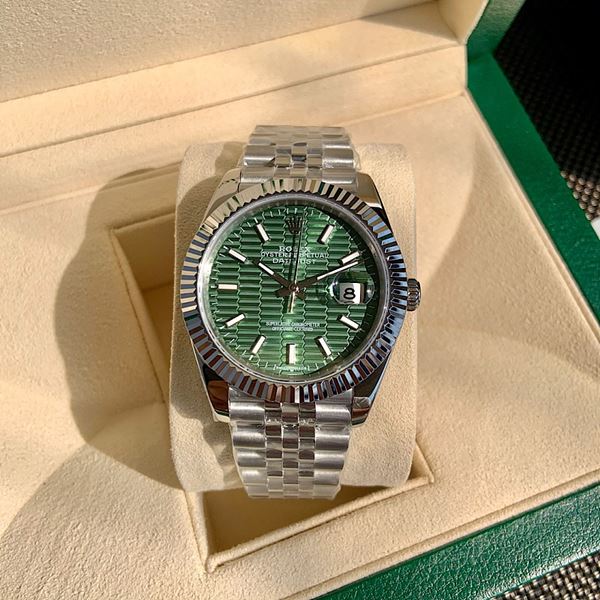 롤렉스 레플리카 시계 ROLEX 롤렉스 데이저스트 오이스터 41mm 그린 다이얼 오토매틱 메탈 시계 126334