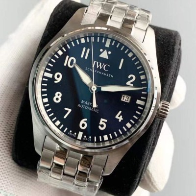 IWC 레플리카 시계 파일럿 워치 마크 XX 40mm 블루 다이얼 오토매틱 메탈 스트랩 시계 IW328204