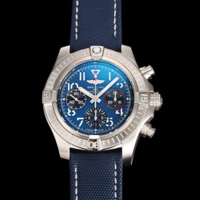 브라이틀링 레플리카 시계 BREITLING 브라이틀링 어벤져 B01 45mm 블루 다이얼 오토매틱 가죽시계 AB01821A1C1X1