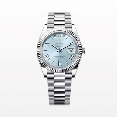 로렉스 레플리카 시계 ROLEX 롤렉스 데이 데이트 40mm 아이스 블루 다이얼 오토매틱 메탈 시계 228236